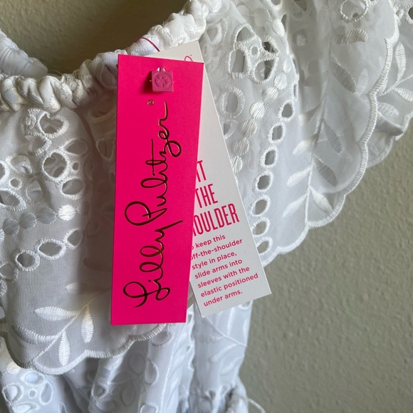 NWT LILY PULITZER EYELET OFF SHOULDER DRESS - Picture 3 of 4